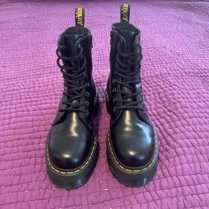 Doc Dr. Martens Jadon Black Smooth Leather Platform Boots